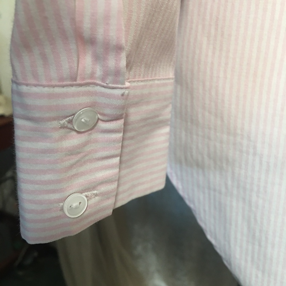 Zara Basic Pin Stripe Button Down High/Low Hem Sh… - image 11